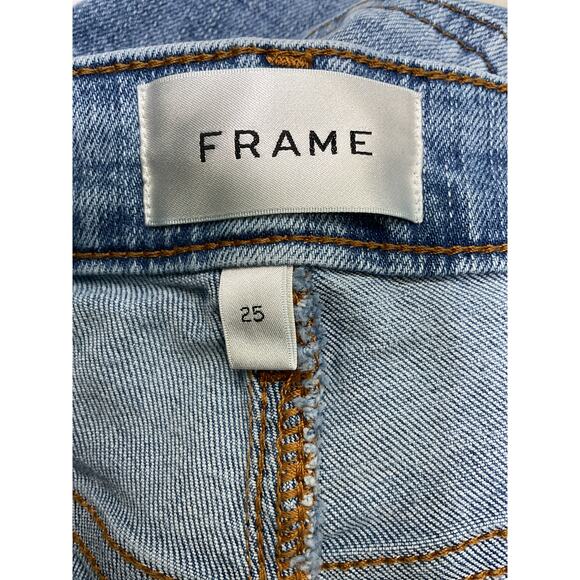 Frame 'The Pencil' Blue Cotton Crop Denim Jean Size 25 - Picture 4 of 5